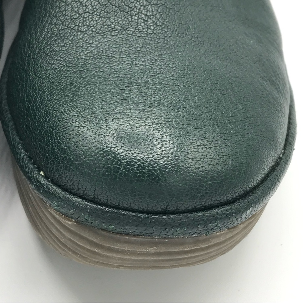 Fly London Shoes YUA Women's 39 US 8-8.5 Platform Wedges Green Leather Bootie - Picture 6 of 15